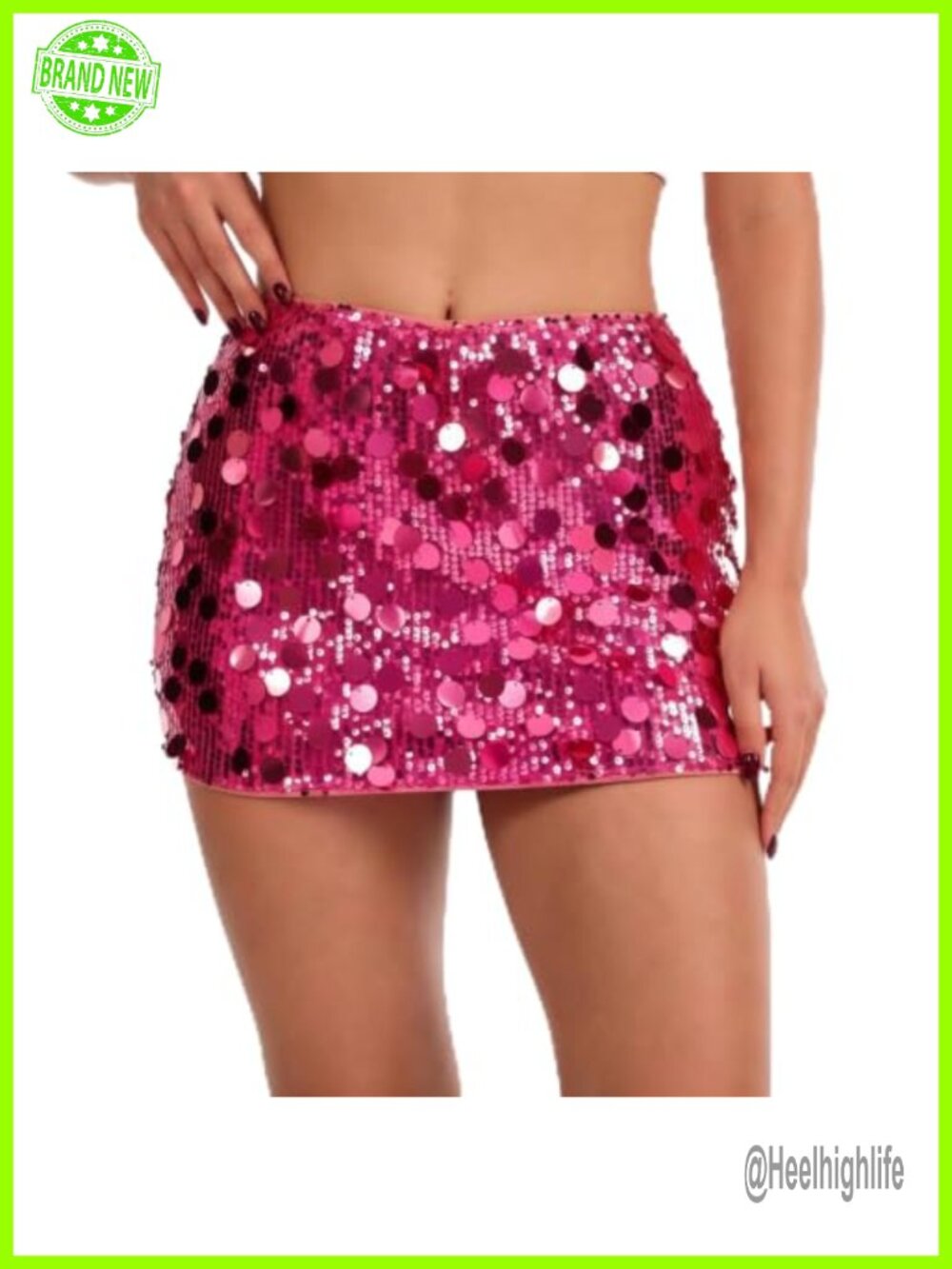 Sequin Mini Skirt Bodycon Stretch Club Party Night Out Sparkly